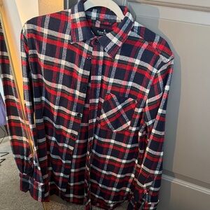 Tailor Vintage Red and Blue Plaid Button Down Shirt